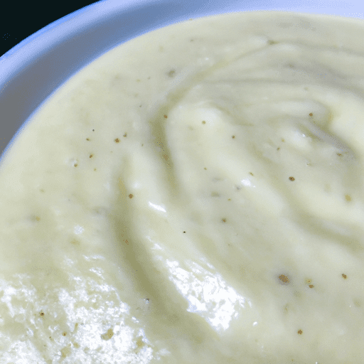 Sopa fría preparada con patatas, cebollas y crema de leche.