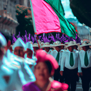 DALL-e ¡Disfruta el mes de Noviembre con ricas tradiciones y recuerdos folclóricos! Celebrarás con asados, música y el feriado nacional del Día de la Soberanía.Día de la Soberanía