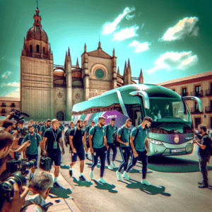 Copa del Rey: FC Barcelona arriva a Salamanca per affrontare Unionistas de Salamanca CF. Cordialità tra squadre e sostegno dei tifosi.