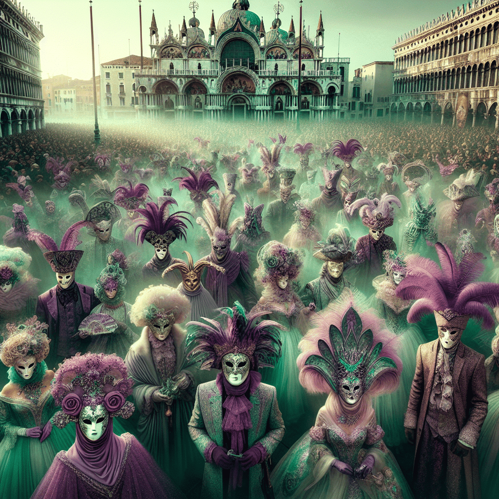 La città di Venice si tinge di colori e allegria con il famoso carnevale. Maschere e costumi extravaganti celebrano il ritorno degli eventi culturali dopo le restrizioni del COVID-19.