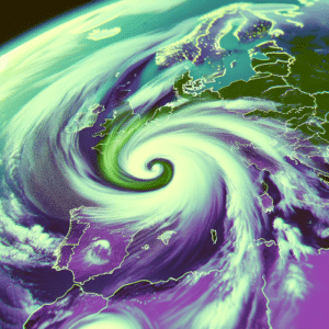 Meteorologia: Previsioni indicano che una borrasca si formerà nel weekend a causa della ciclogenesi nell'Atlantico, con rischio di venti forti e onde. E previsto impatto significativo.