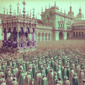 La legendaria Confraternidad del Museo rompe récords con su milenaria procesión en Sevilla el Santo lunes.