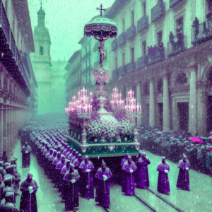 Nevisca en Cuenca impacta en procesión del Paso de El Perdón en Martes Santo. Incertidumbre sobre su celebración ante intensas nevadas.