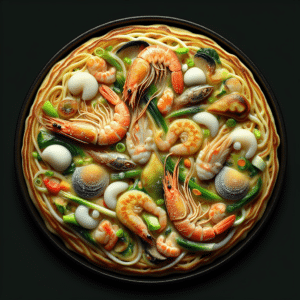 Como hacer Pancake Mix Seafood Scallion Pancake receta.