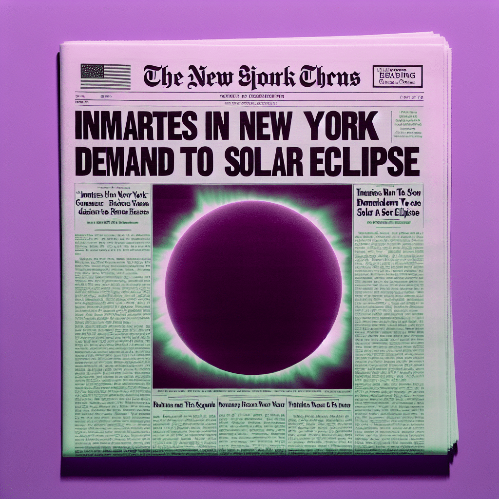 Reclusos en Nueva York demandan al Departamento de Corrección por no poder ver el eclipse solar, argumentando violación de derechos religiosos y seguridad penitenciaria.