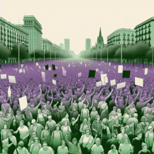 Barcelona se moviliza: 1.500 personas marchan contra la violencia machista, exigiendo justicia y cambio. "La vergüenza y el miedo, para los agresores".